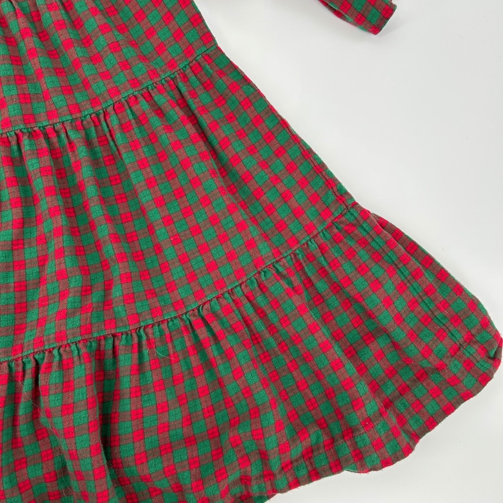 Hanna Andersson Plaid Long Sleeve Dress Girls 6-7 Red Green Christmas Christmas‎ - Picture 2 of 4